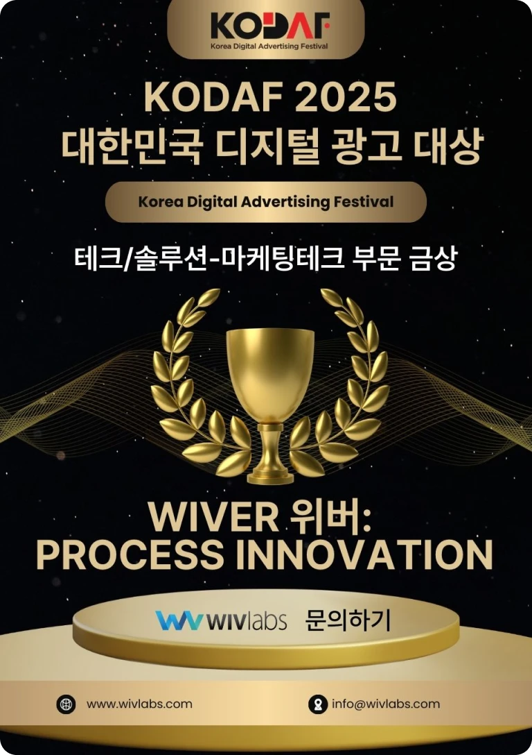 KODAF 2025 대한민국 디지털 광고 대상 금상 — WIVer 위버